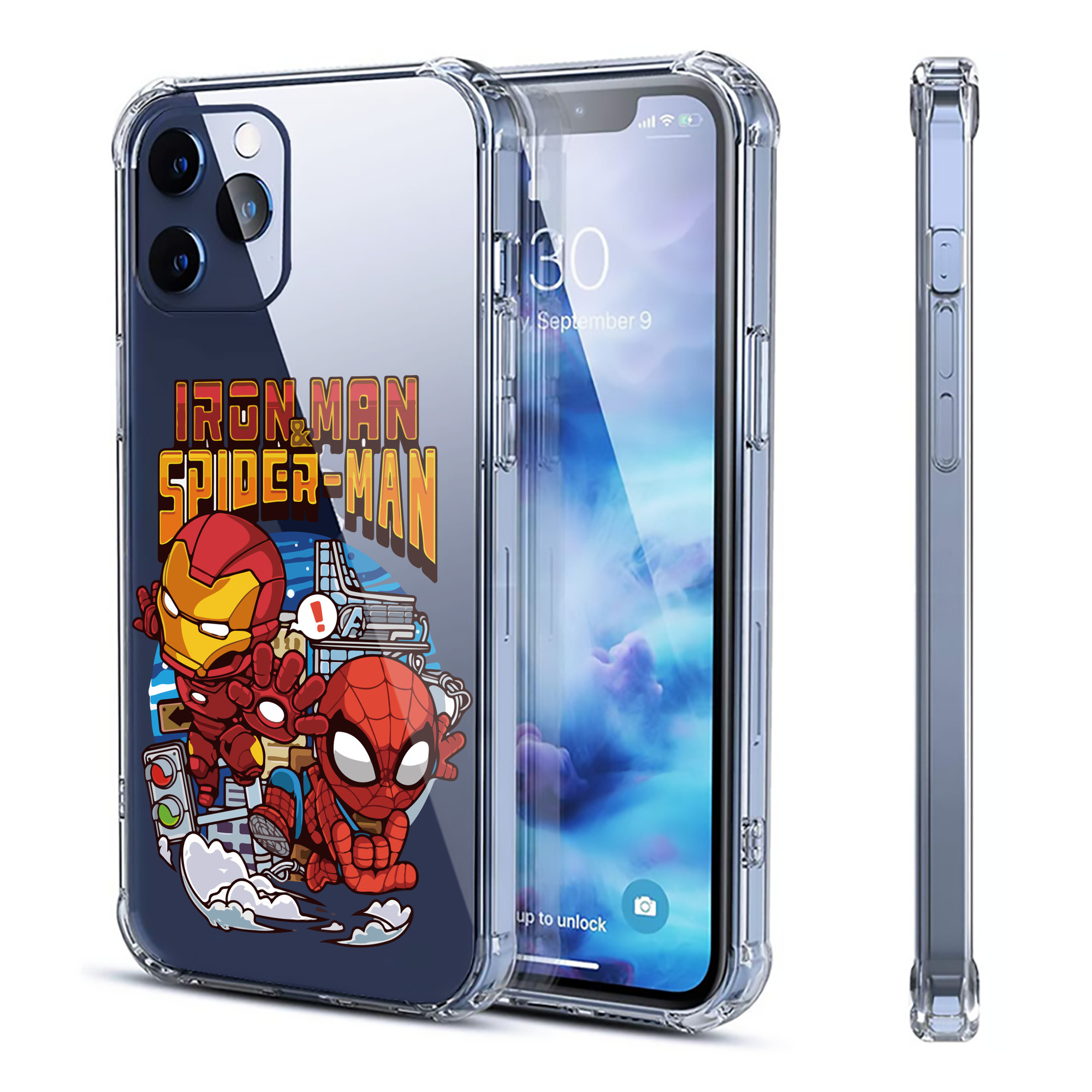 （画像用） アベンジャーズ The Avengers 【iPhone 12シリーズ対応】透明スマホケース（クリアソフトケース）